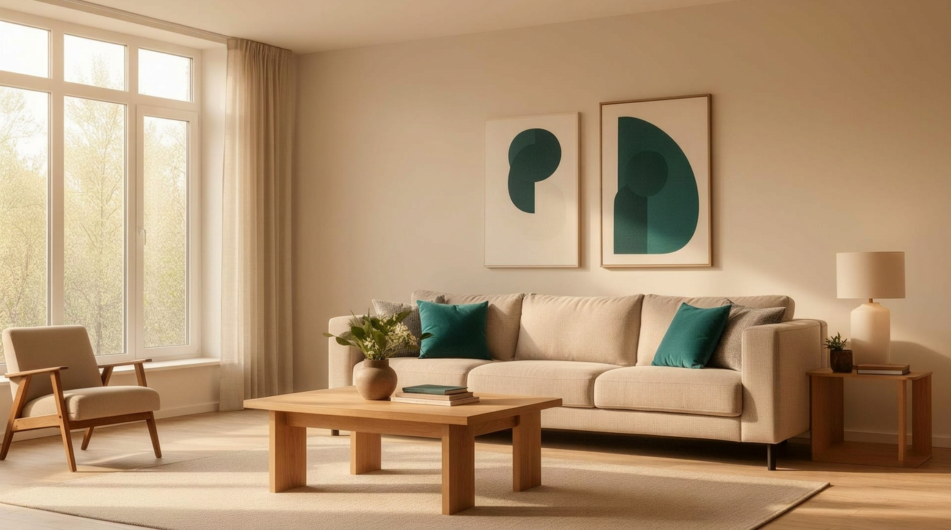 Modern living room interior uploaded to Furnitty for AI analysis